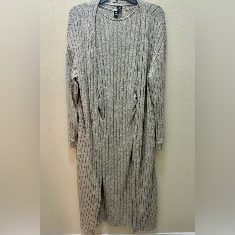 2 Pc Shein Ezwear Solid Ruched Split Thigh Ribbed… - image 2